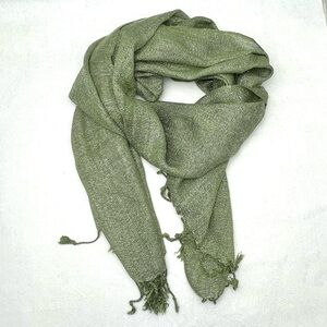 Metallic green long scarf
